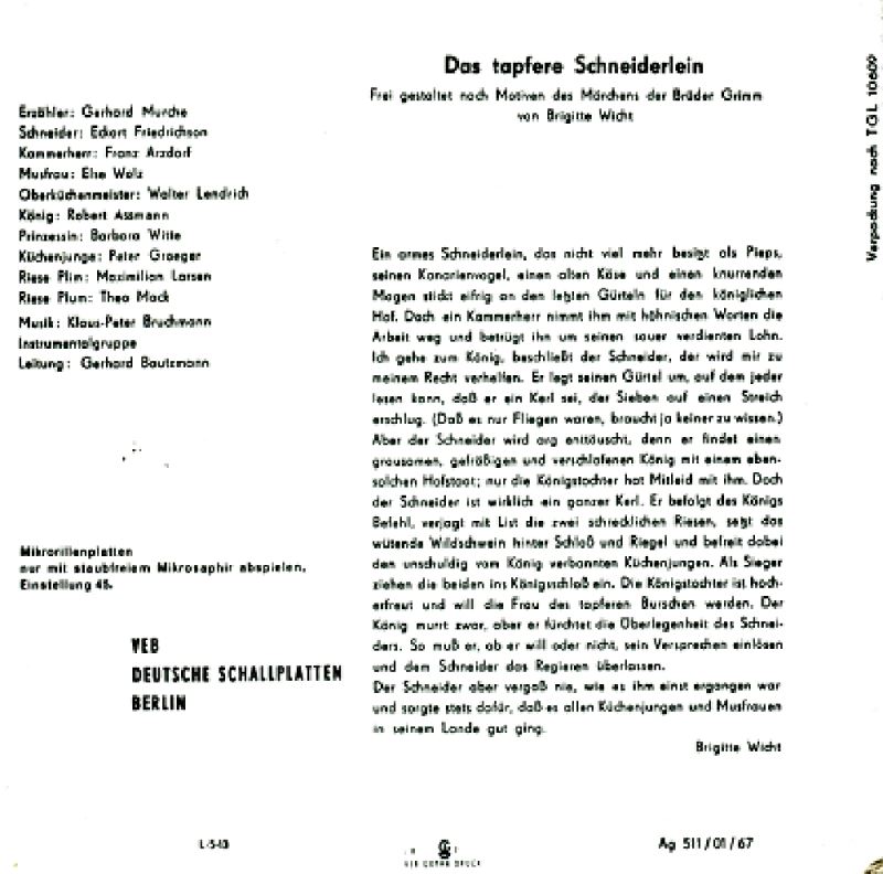 Das tapfere Schneiderlein 1967