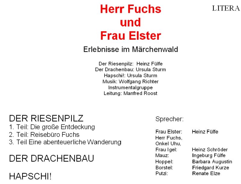 Herr Fuchs und Frau Elster - Erlebnisse im Märchenwald