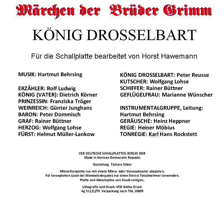 König Drosselbart - Brüder Grimm